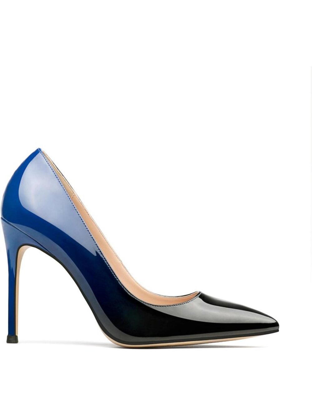 Women's 03 Blue Black Pumps Pointed Toe Slip On Stiletto High Heels Dressy Shoes - Picture 6 of 6